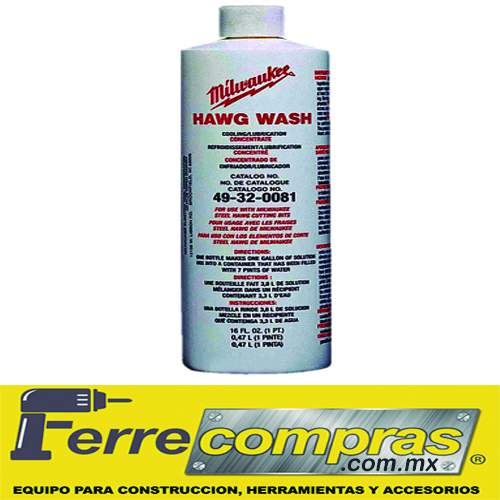 Aceite soluble Milwaukee botella de 16 Onzas Refrigerante y lubricante para uso de cortadores angulares y brocas comunes