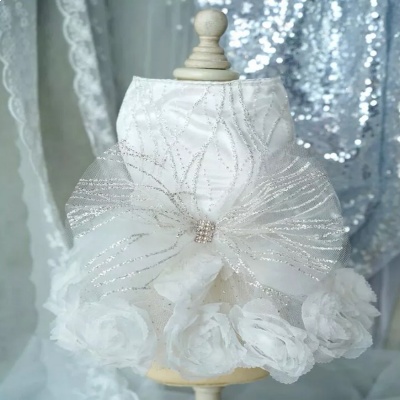 Vestido Alta Costura Elegante Para Perro gato Con Brillantes
