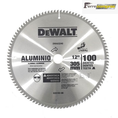 Disco de Sierra Para Aluminio 12 x 100 Dientes  DW03240 DeWalt