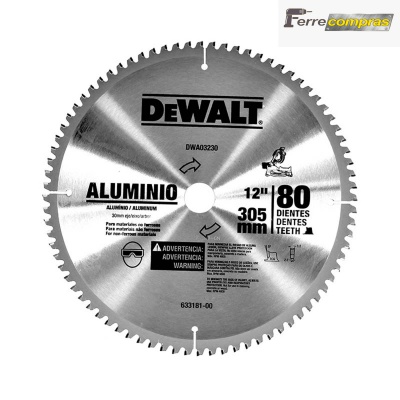 Disco de Sierra 12  Para Aluminio 80 Dientes DW03230 DeWalt 