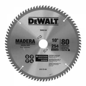 Disco de Sierra para madera 10 x 80 Dientes  DeWalt 
